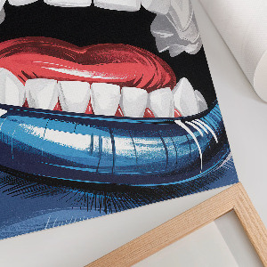 Art print featuring blue lips