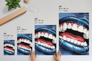 Art print featuring blue lips