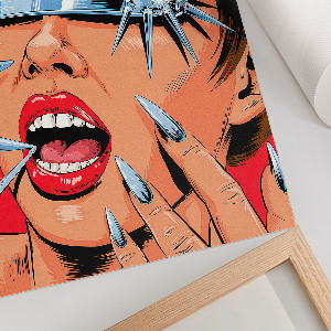 Decorative poster in a pop art style titled 