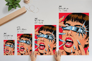 Decorative poster in a pop art style titled 