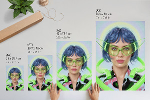Futuristic portrait wall print