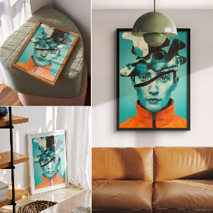 Surrealist portrait poster