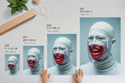 Decorative poster Futuristic face