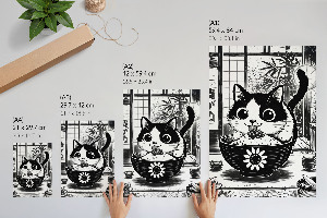 Art print Cat in a bowl