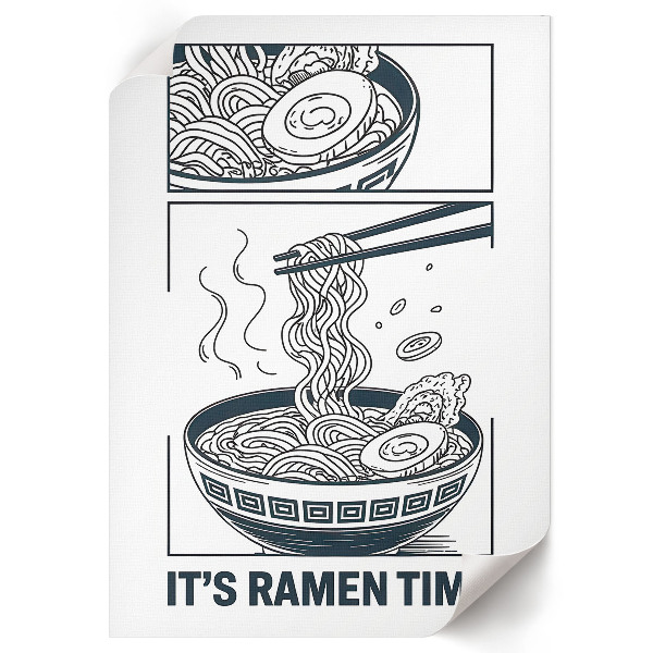 Decorative poster featuring a ramen comic illustration