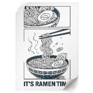 Decorative poster featuring a ramen comic illustration