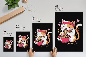 Poster of a kitten playing with pasta