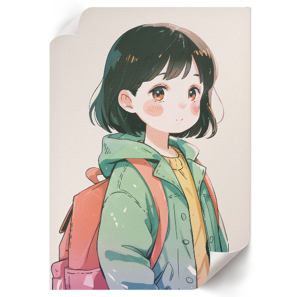 Wall art featuring an anime girl