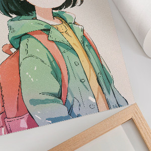 Wall art featuring an anime girl