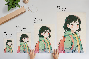 Wall art featuring an anime girl