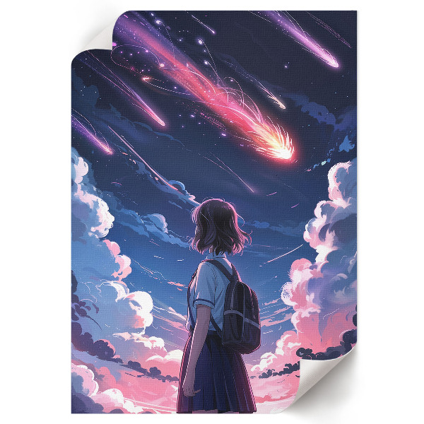 Space-themed anime wall print