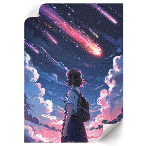 Space-themed anime wall print