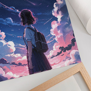 Space-themed anime wall print
