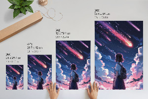 Space-themed anime wall print