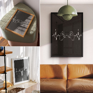 Art print featuring a gaming rhythm design