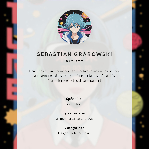 Decorative poster featuring a futuristic anime design