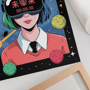 Decorative poster featuring a futuristic anime design