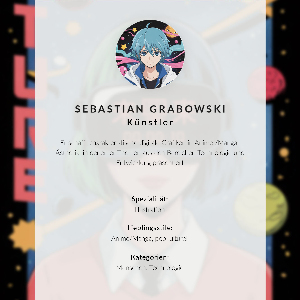 Decorative poster featuring a futuristic anime design