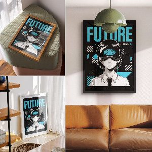 Futuristic graphics wall art