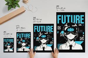Futuristic graphics wall art