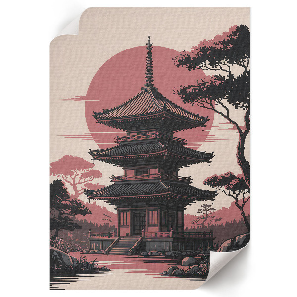 Wall print of a temple in Asia