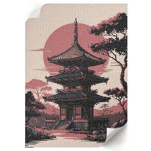 Wall print of a temple in Asia