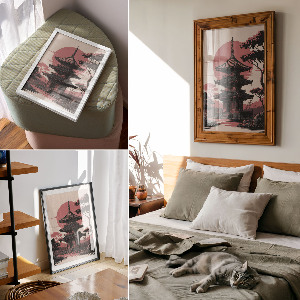 Wall print of a temple in Asia