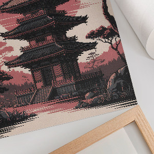Wall print of a temple in Asia