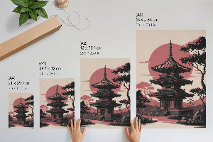 Wall print of a temple in Asia