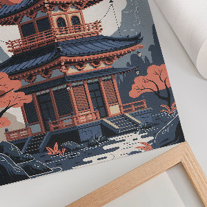 Art print of a temple in Japan