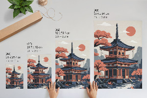 Art print of a temple in Japan