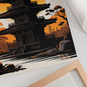 Decorative poster depicting an oriental temple