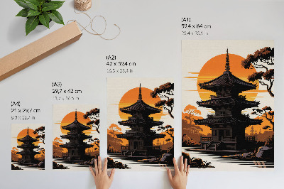 Decorative poster Oriental temple