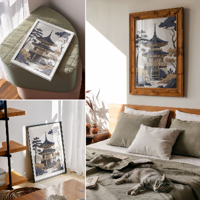 Wall art Japanese temple