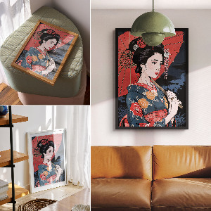 Wall print with Japanese elegance