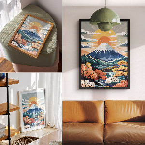 Art print of a mountain landscape