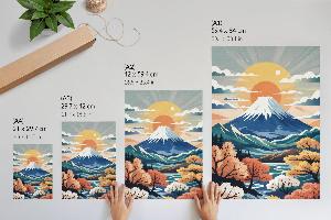 Art print of a mountain landscape