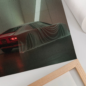 Wall print featuring a covered car
