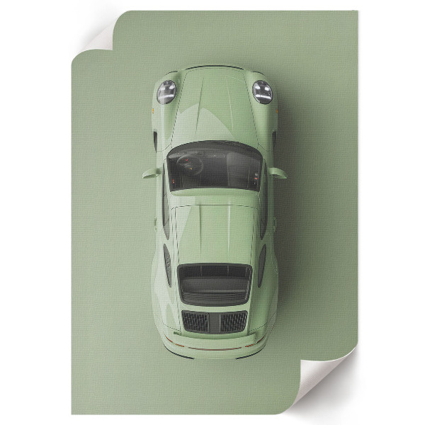 Art print featuring a green car