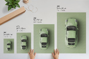 Art print featuring a green car