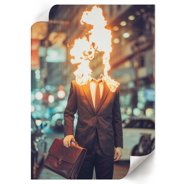 Decorative poster featuring Burning Man artwork