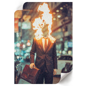 Decorative poster featuring Burning Man artwork