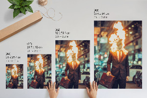 Decorative poster featuring Burning Man artwork
