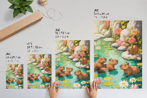 Wall art Capybaras in the pond