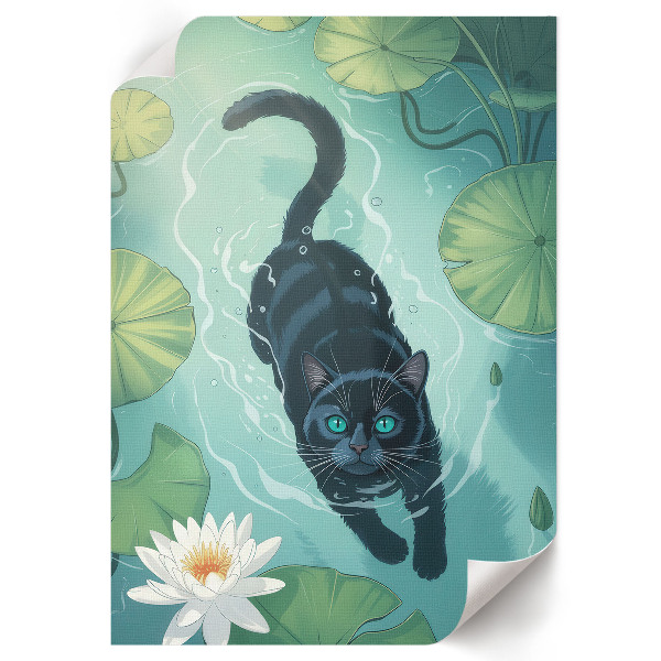 Wall print Kitten in the water
