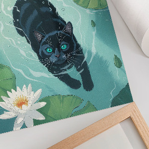 Wall print Kitten in the water