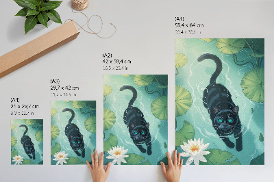 Wall print Kitten in the water