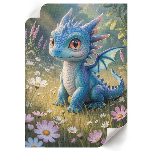 Art print featuring a blue dragon