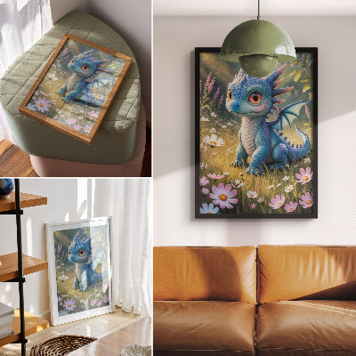 Art print Blue dragon