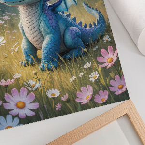 Art print featuring a blue dragon
